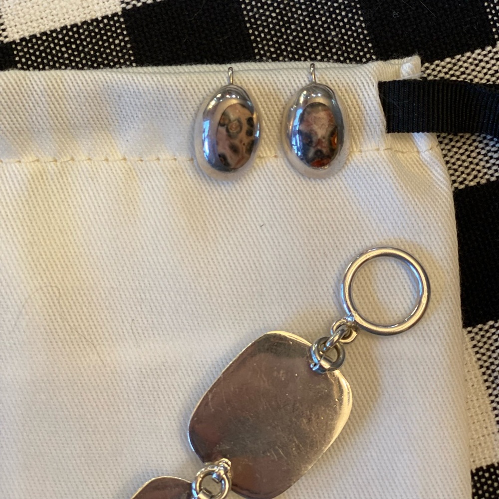 Silpada Sterling & Natural Jasper Stone Bracelet B0617 - Picture 11 of 16
